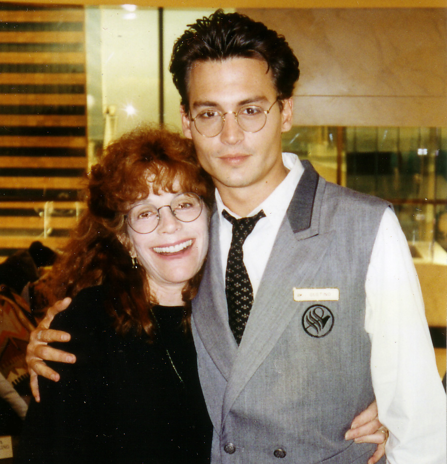 Johnny Depp & Barbara on the set of NICK OF TIME