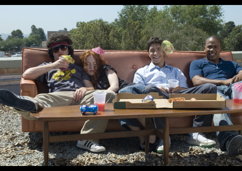 Still of Justin Long, Maria Thayer, Columbus Short and Adam Herschman in Accepted (2006)