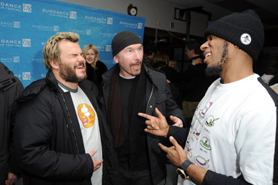 Yasiin Bey, Jack Black and The Edge at event of Be Kind Rewind (2008)