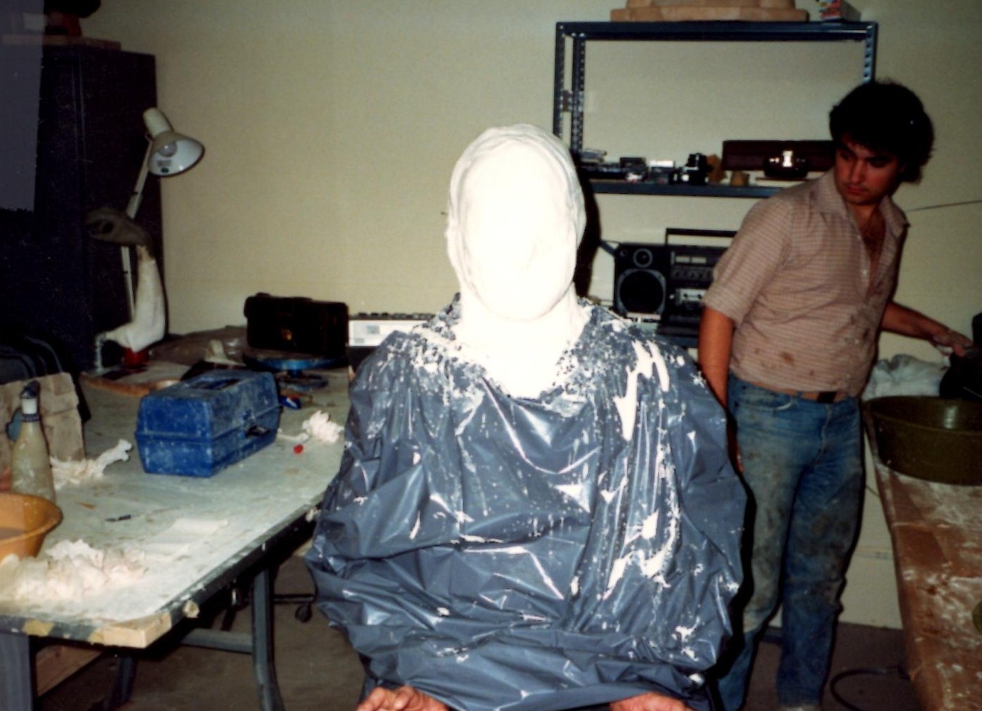 Head casting...breathing threw nostral holes that were kept clear during the process.