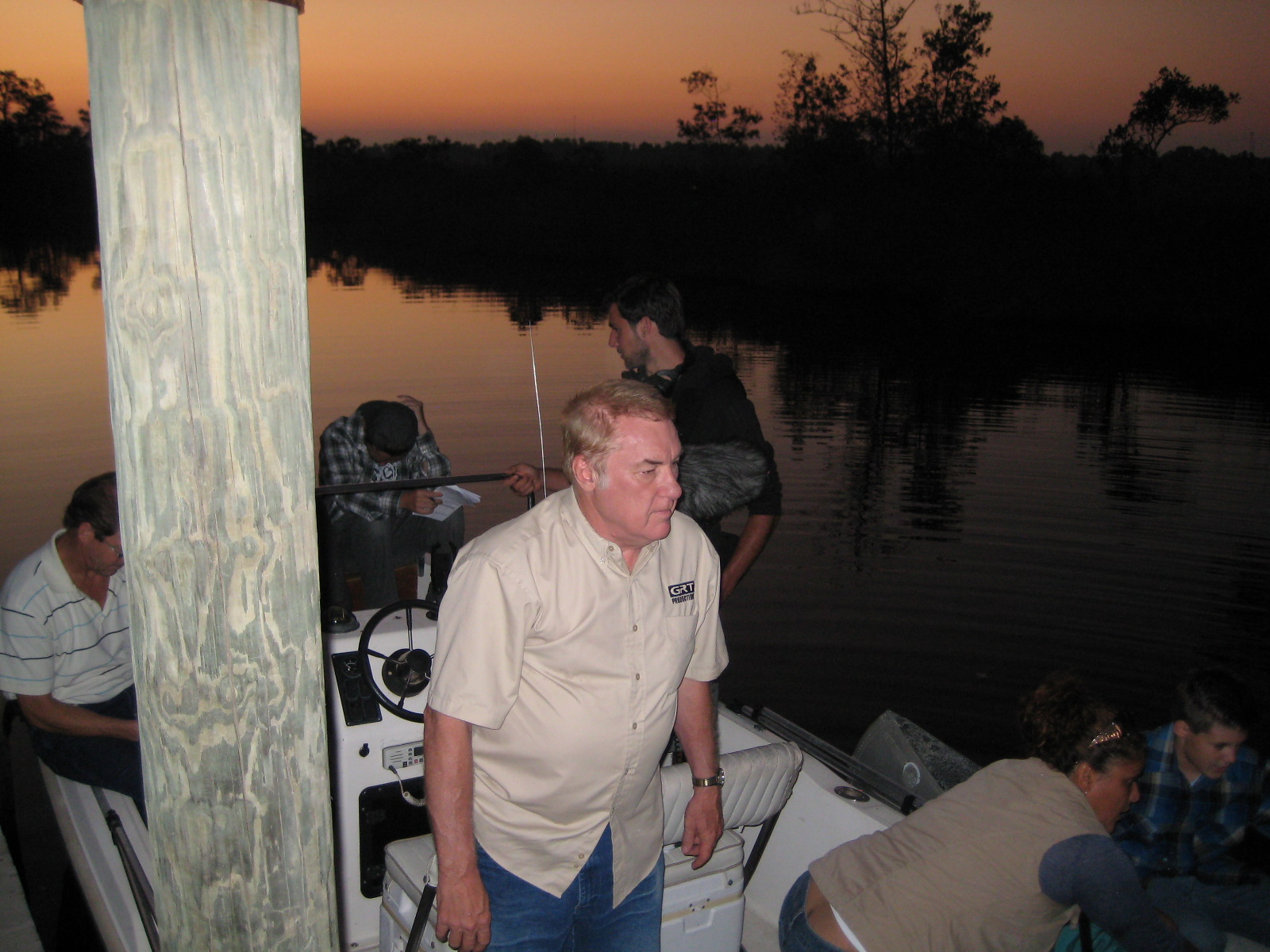 Preparing quickly for sunset shoot on Wolf River, Pass Christian, Mississippi