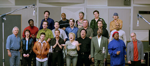 (Front row, left to right) Tony Dow, Erin Moran, Adam Rich, Ron Palillo, Charlene Tilton, Eddie Mekka, Ernest Thomas, Fred Berry, Barry Livingston, (second row, left to right) Rodney Allen Rippy, Butch Patrick-Lilly, Willie Aames, Jeremy Miller, Jay North, Chris Knight, Haywood Nelson, (third row, left to right) Barry Williams, Todd Bridges, Paul Petersen, Jeff Conaway and Leif Garrett as themselves