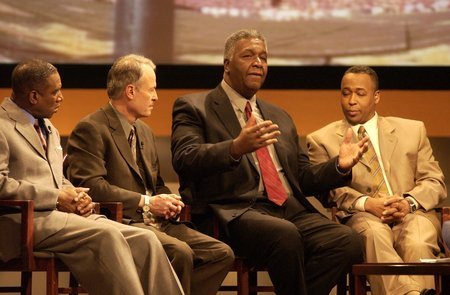From Seasons of Change: The African American Athlete; (left to right) Howard White, Richard Lapchick, John Thompson, John Saunders