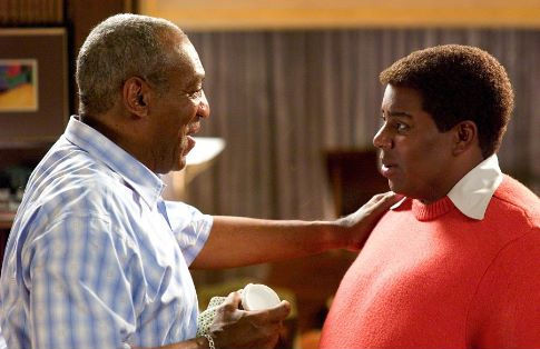 Fat Albert (Kenan Thompson, right) seeks advice from his creator, Bill Cosby (as himself).