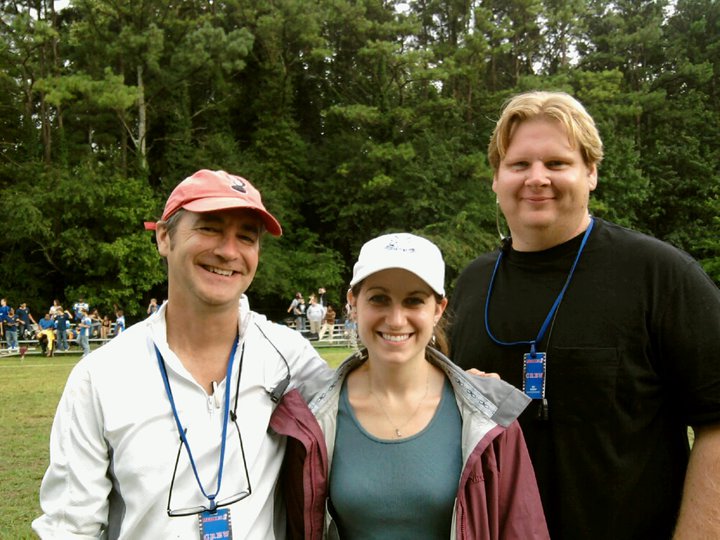 Mark Cottrell, Amanda Simon and Kai Thorup. The locations department on the set of 