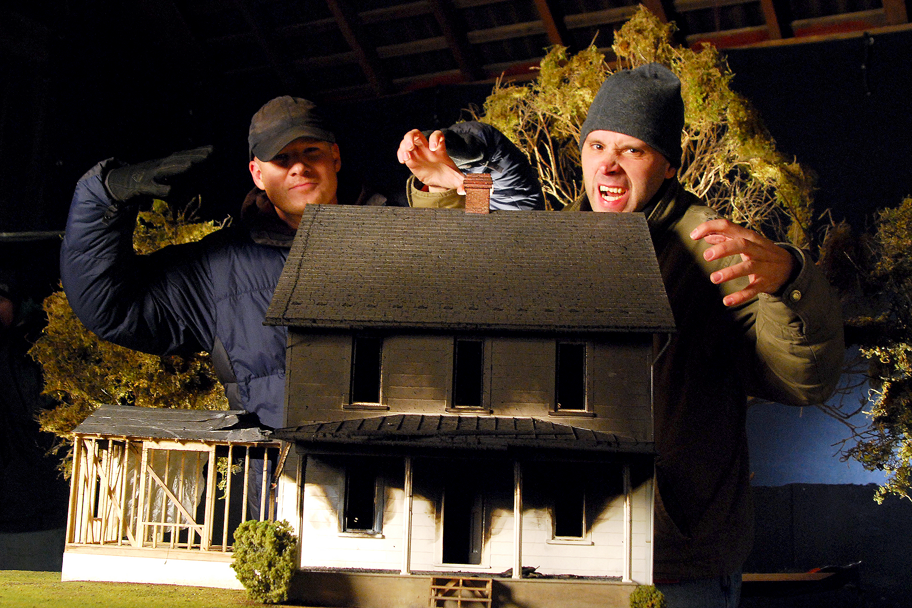 Sean Tiedeman (left) and Scott Krycia on the set of Stevan Mena's Bereavement Anchor Bay/Starz (2010)
