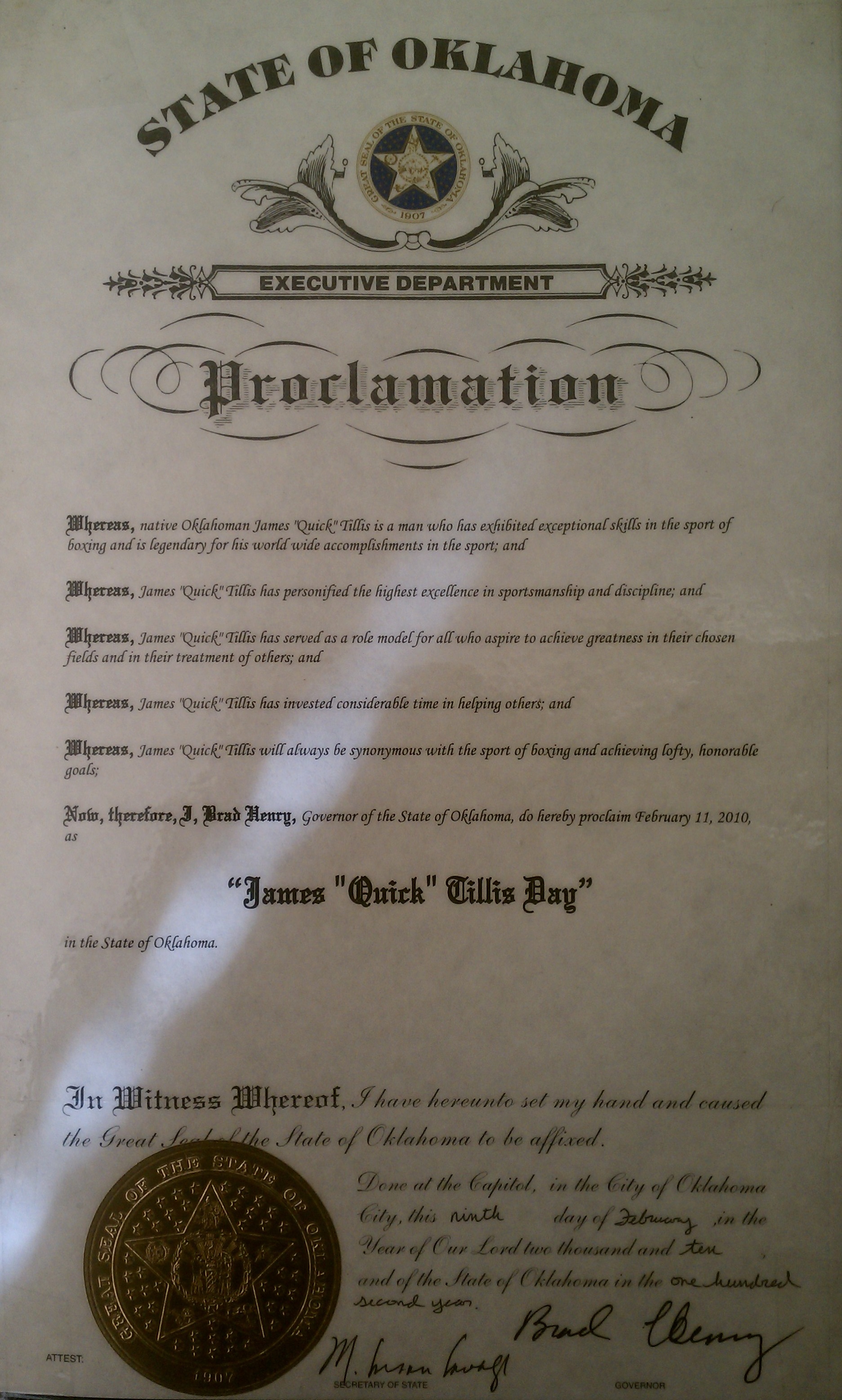 GOVERNERS' PROCLAMATION OF 