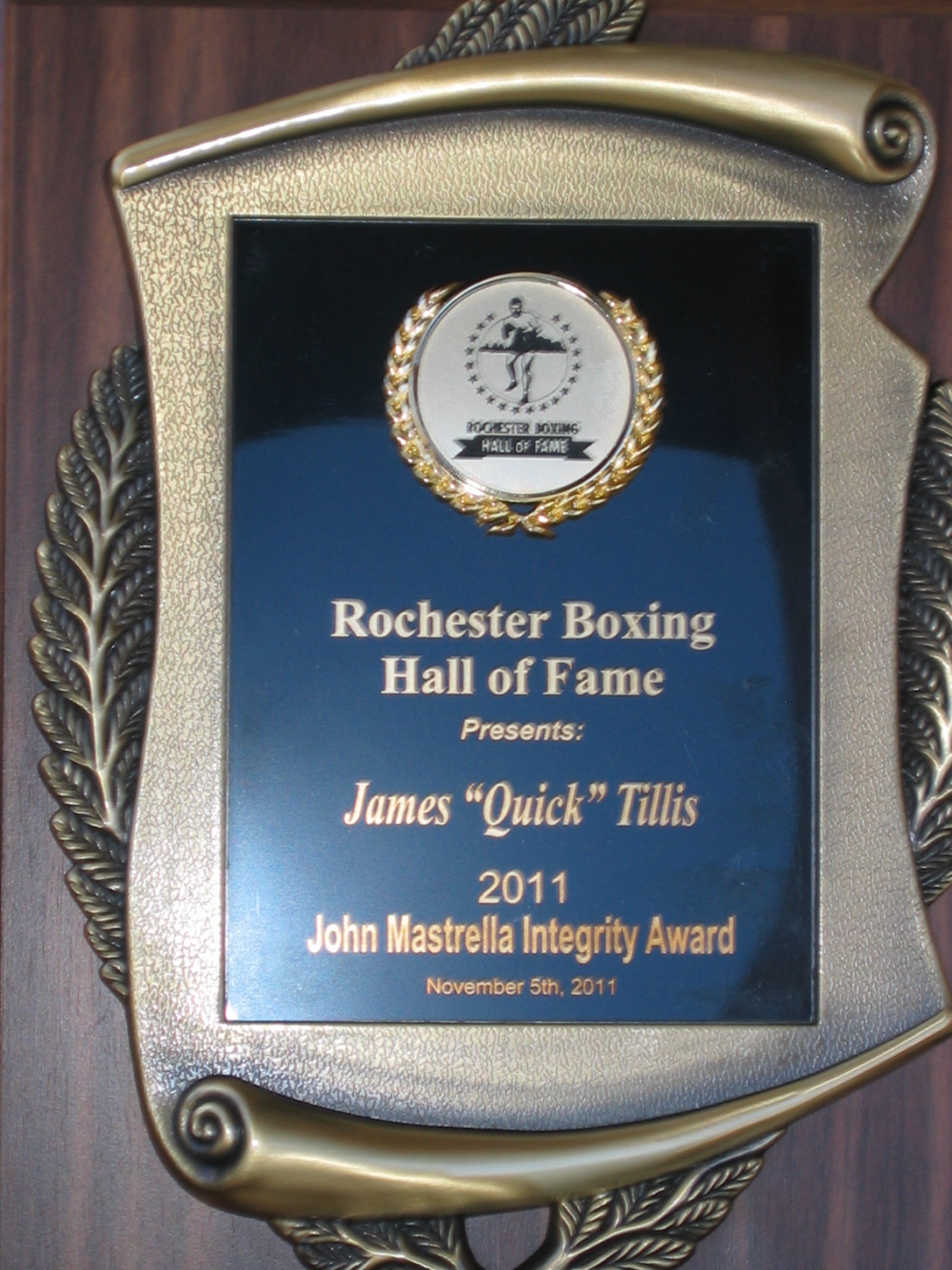 JQT- ROCHESTER BOXING HALL OF FAME INDUCTION AWARD