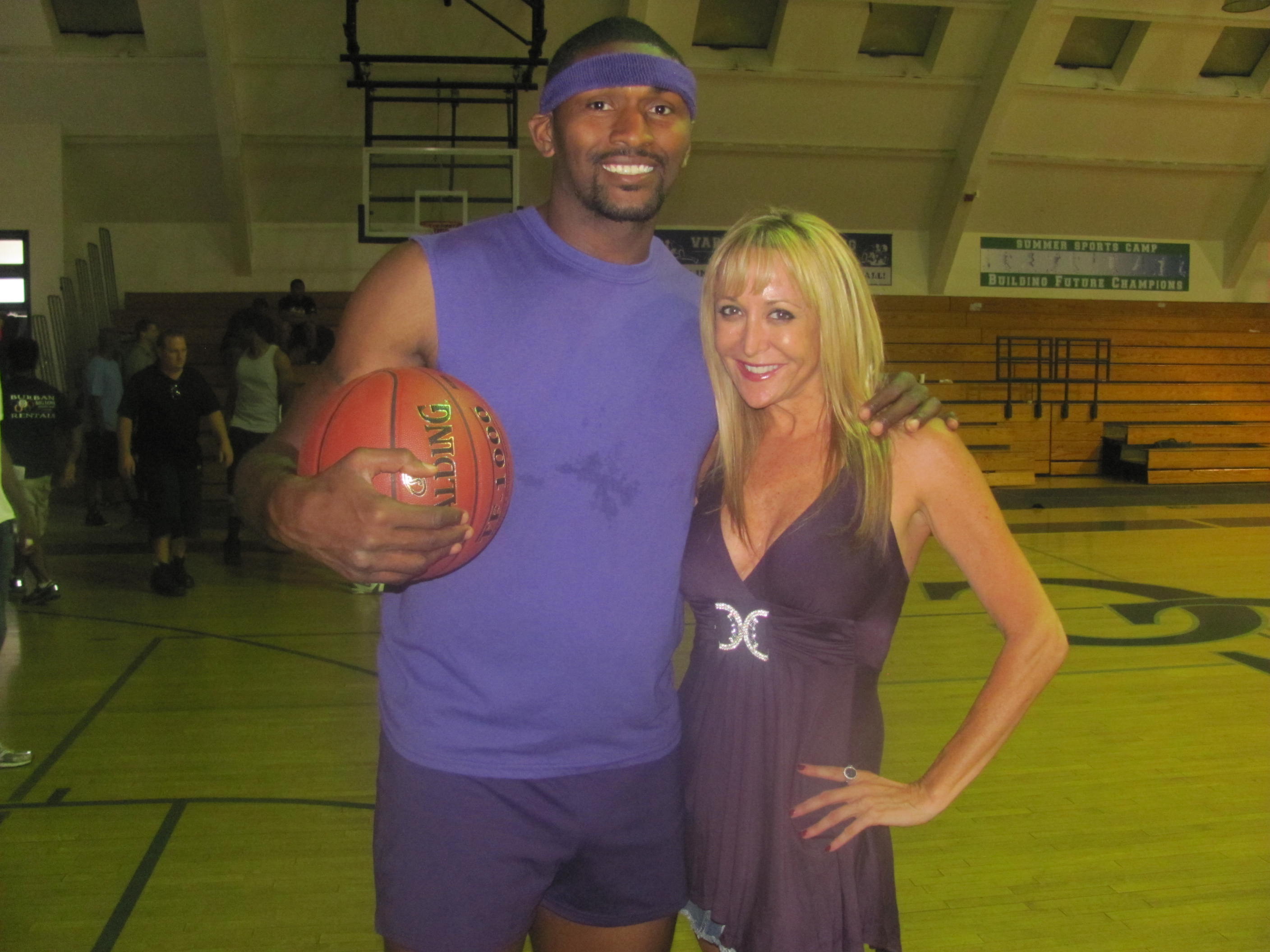 Constance coaching Ron Artest on the film 