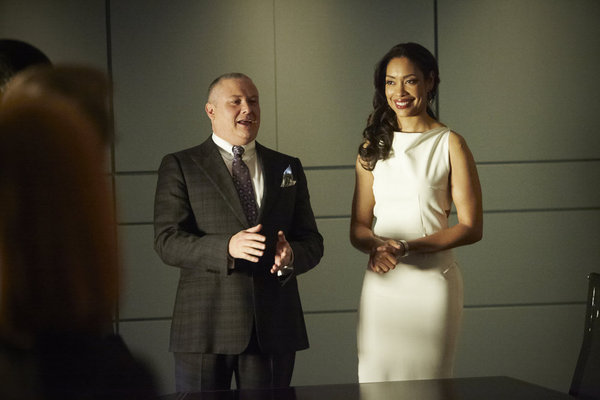 Still of Conleth Hill, Gina Torres and Edward Darby in Suits (2011)