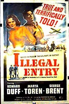 Howard Duff and Märta Torén in Illegal Entry (1949)