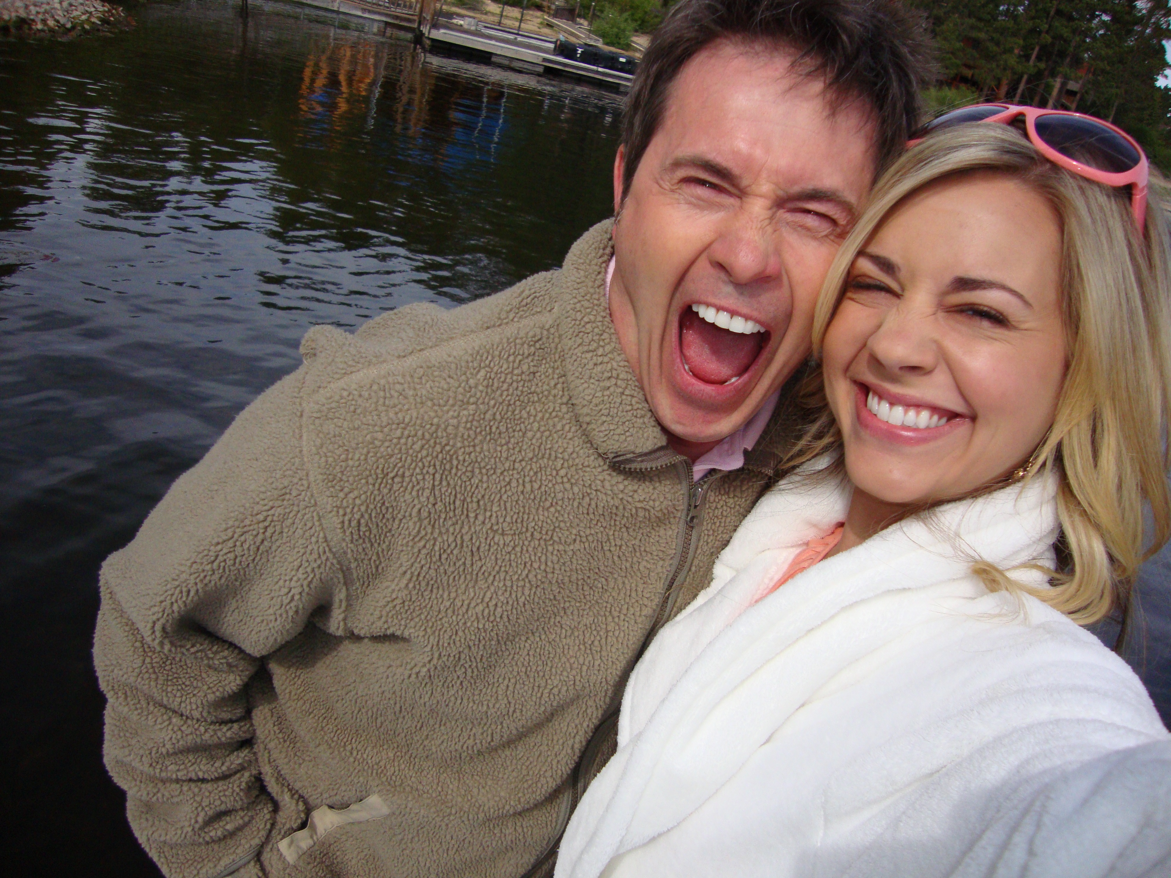 Mark Totty & Samantha Cope on the set of The Lake