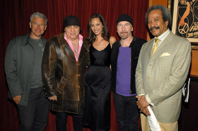 Steven Van Zandt, Adam Clayton, The Edge, Allen Toussaint and Christy Turlington