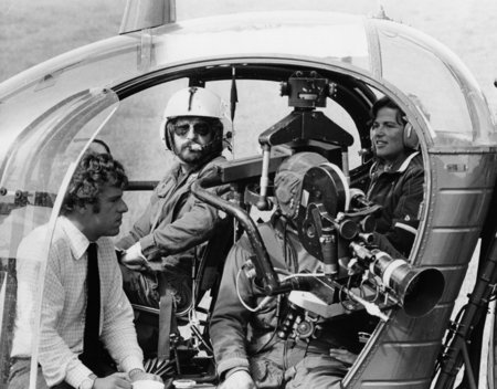 Producer/director Gabrielle Beaumont sets up the title aerial sequences for 'The Godsend' with pilot Marc Wolff and co-producer Christopher Toyne.