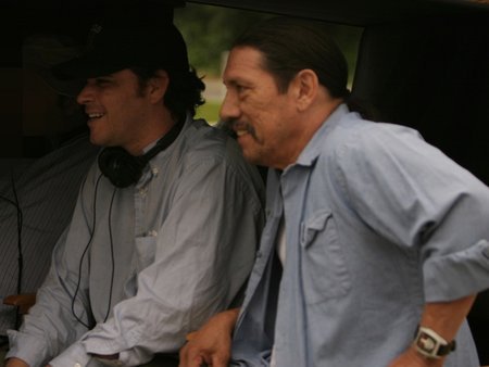 Director Sam Maccarone and Actor Danny Trejo on the set of 