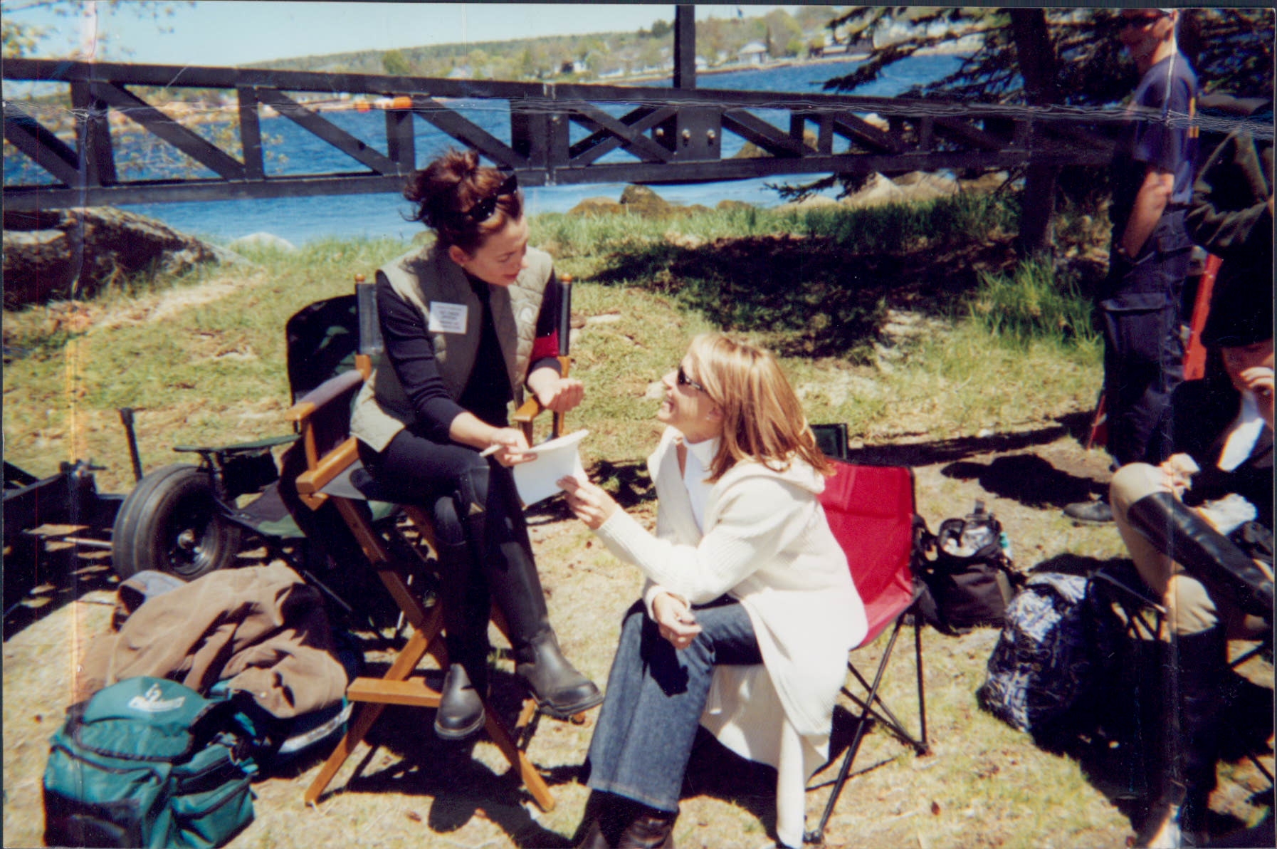 Valarie Trapp and Joanne Whalley on location in Nova Scotia for Virginia's Run.