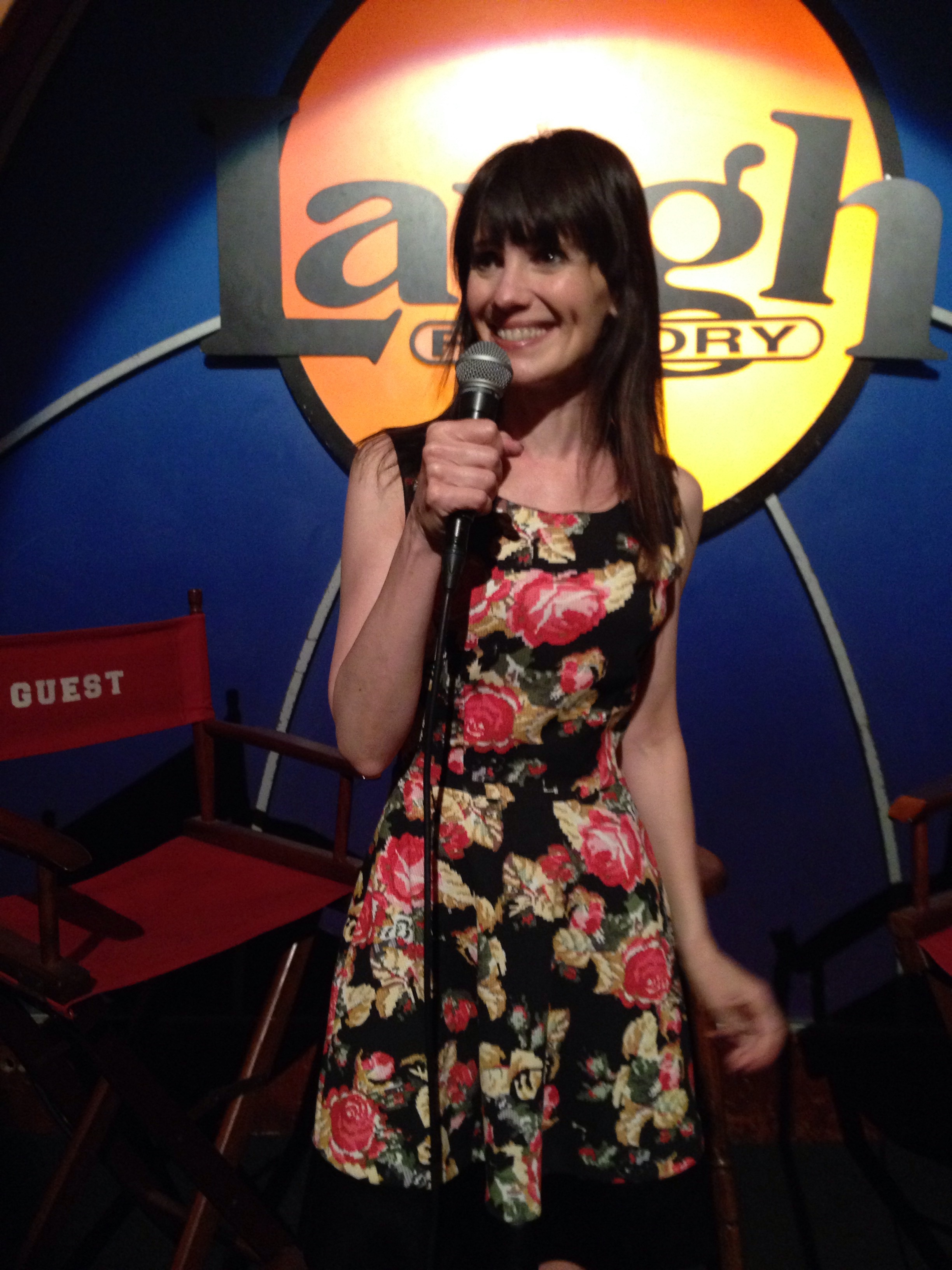 Gail Travers on stage at the Laugh Factory in Los Angeles.