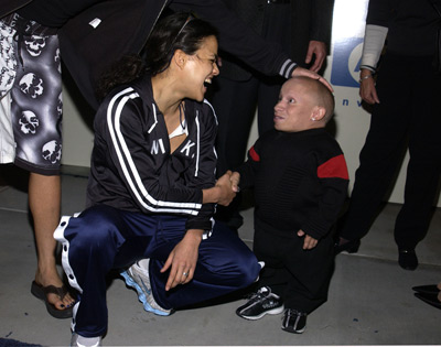 Michelle Rodriguez and Verne Troyer