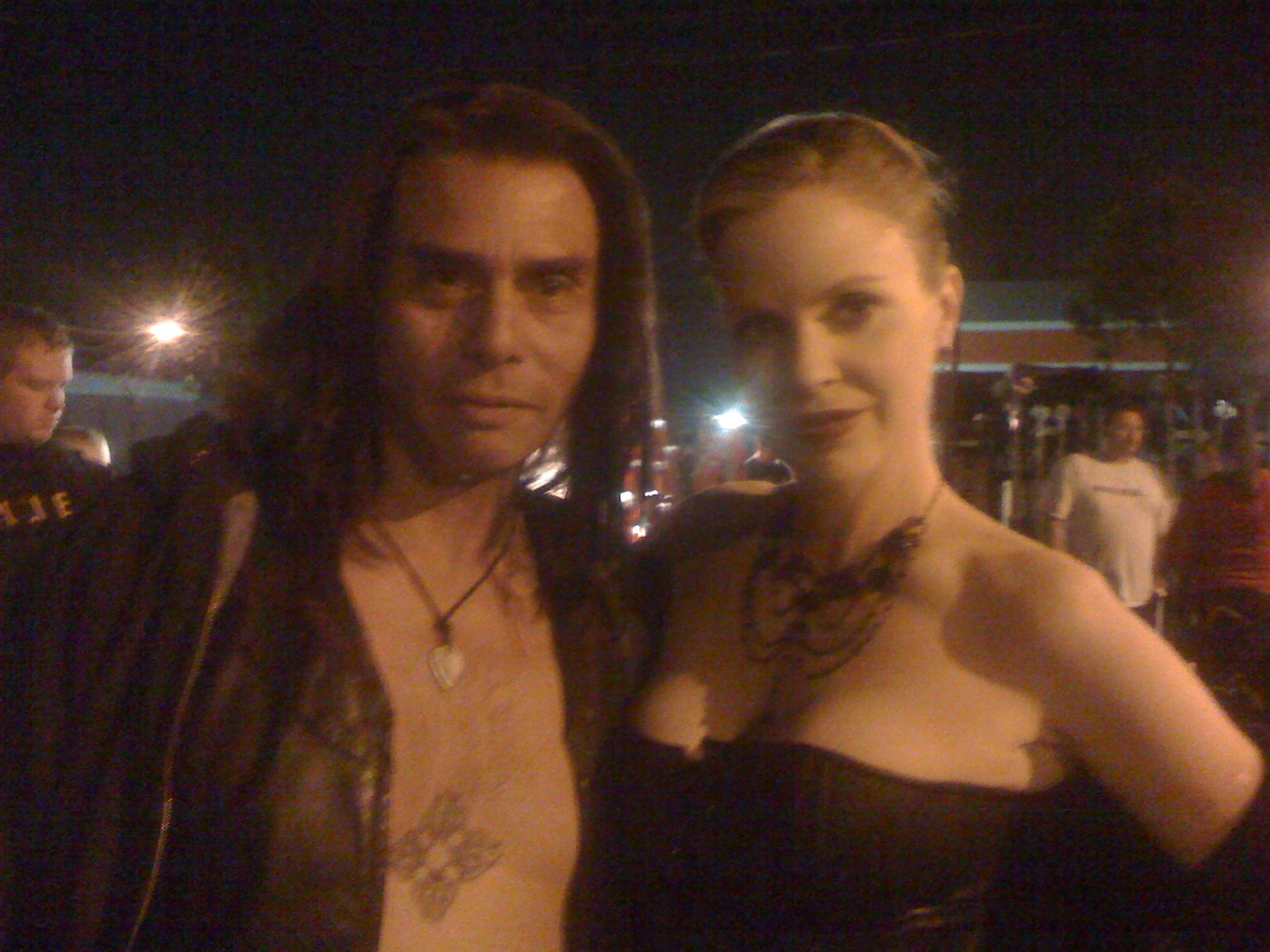 Raoul Trujillo and Pam von Stratten on the set of True Blood