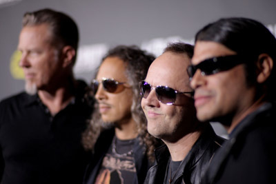 Kirk Hammett, Lars Ulrich, James Hetfield and Robert Trujillo at event of Call of Duty: Black Ops (2010)