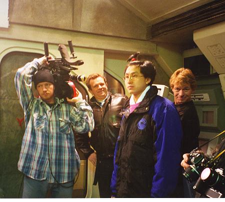 Ridley and crew on the set of 