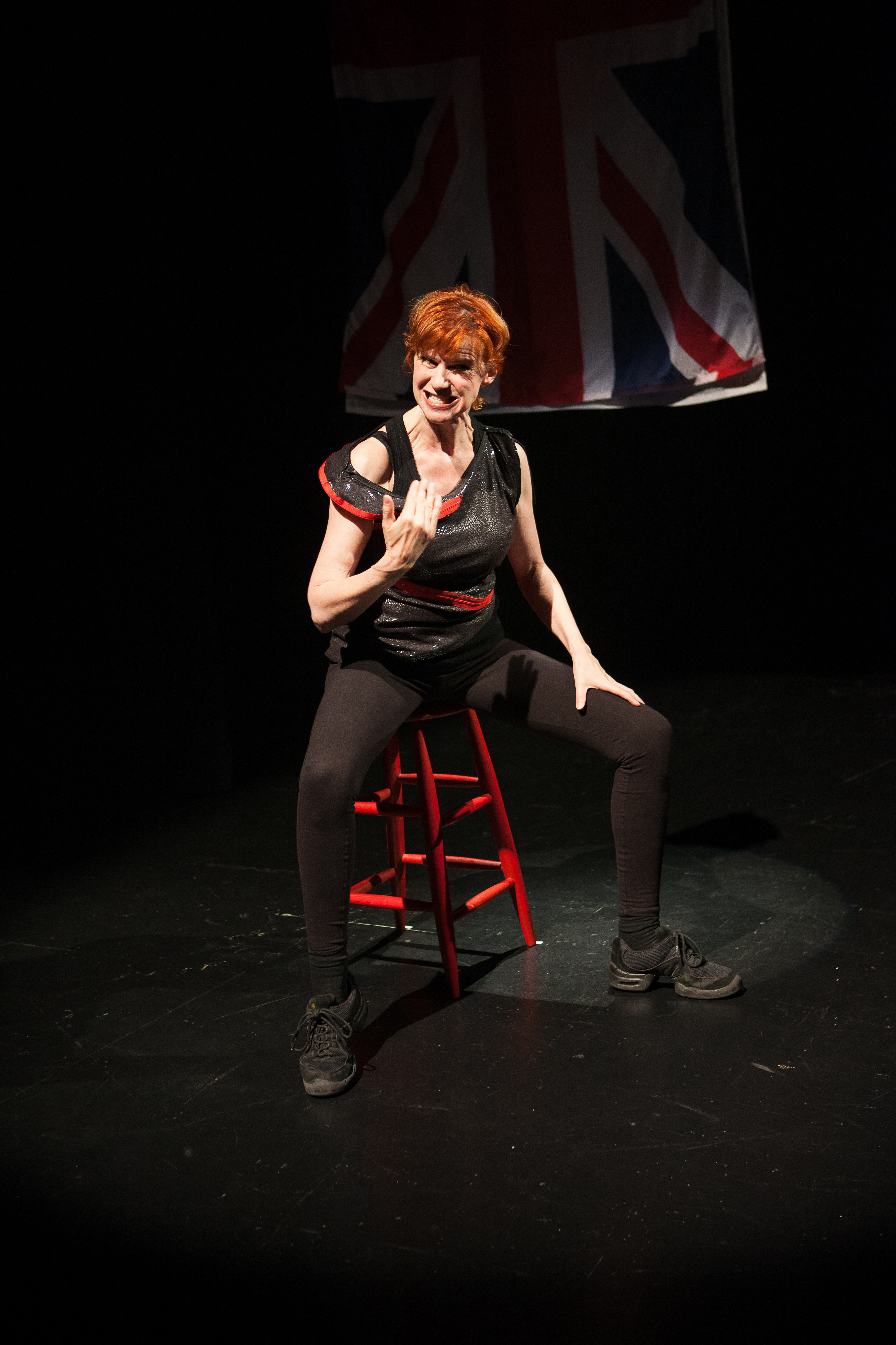 Manchester Girl at Center Stage Santa Barbara playing TREVOR one of the 11 characters in her fringe First winning show