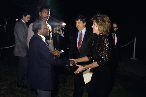 Jane Fonda, Desmond Tutu and Tom Hayden circa 1980s