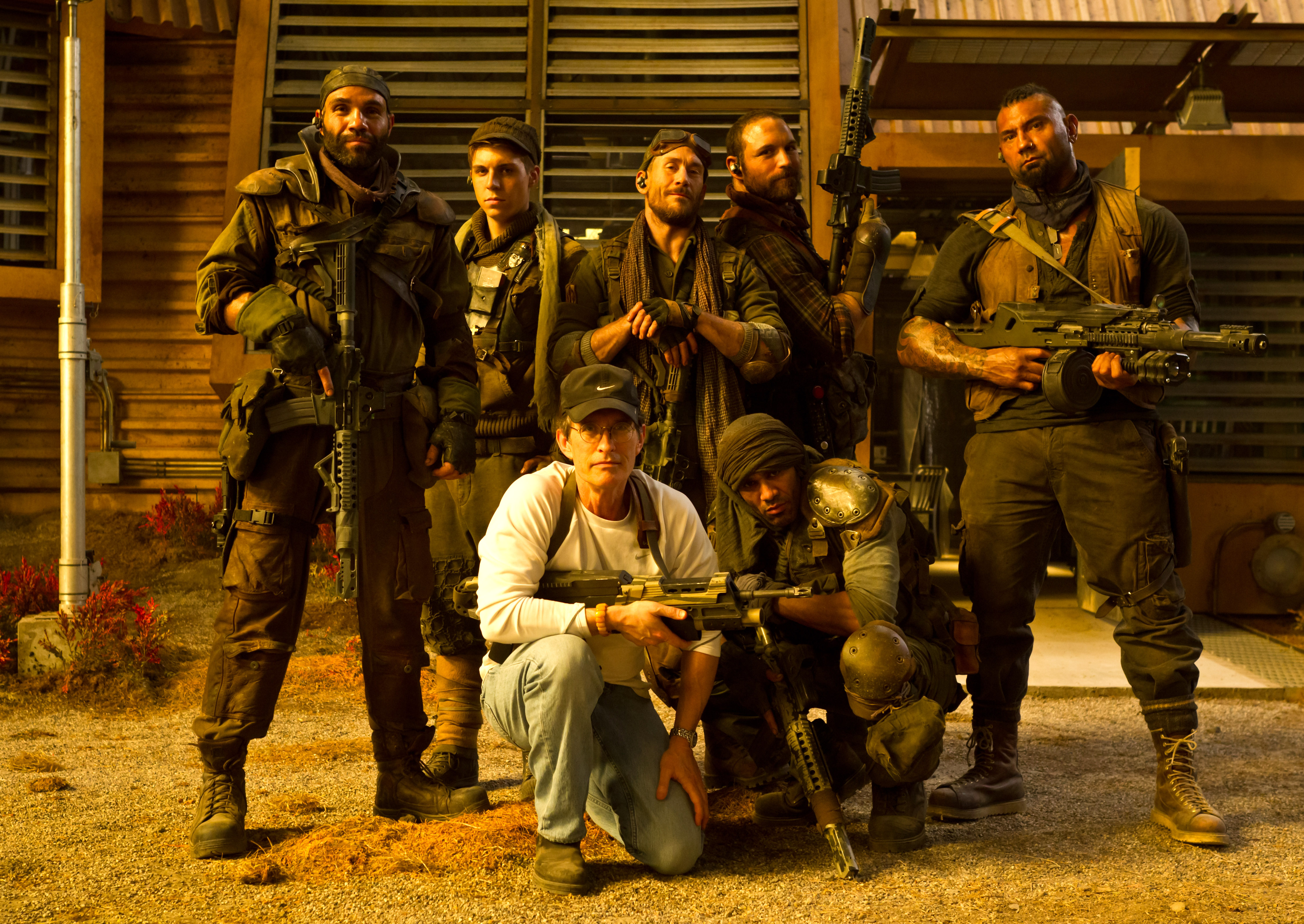 David Twohy and his merc crew, on set in Monreal for RIDDICK, 2012
