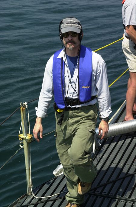 On the deck of U.S.S. Silversides, Lake Michigan