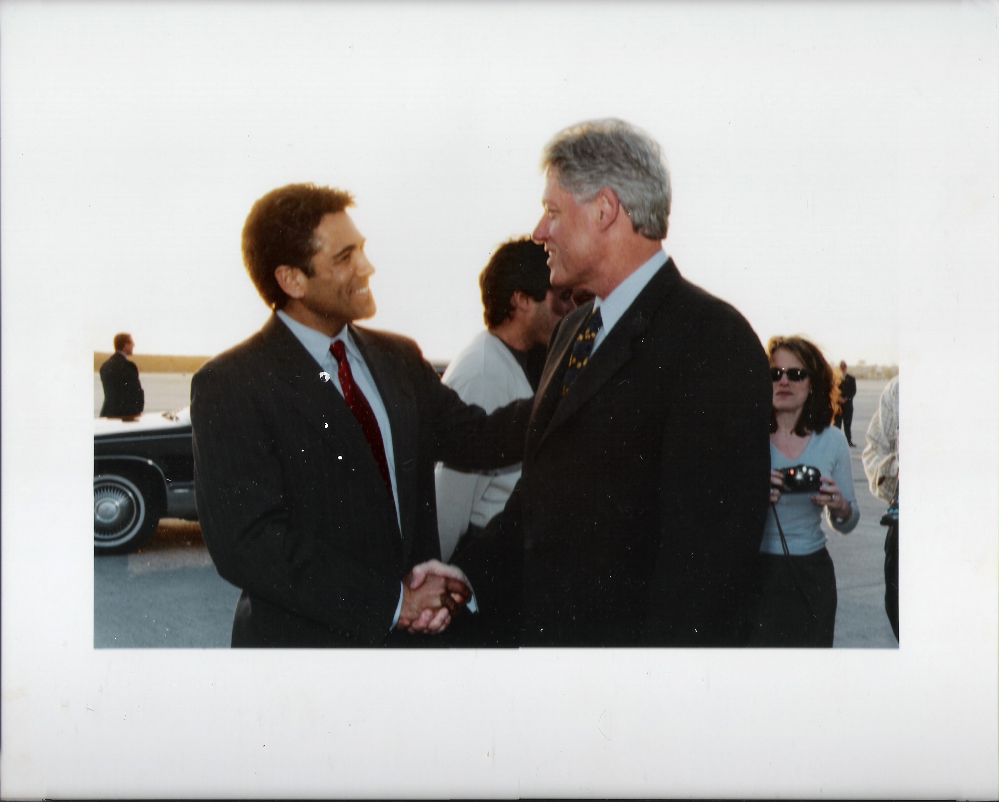 Actor Steve Tyler, President William Jefferson Clinton - meet at Air Force One