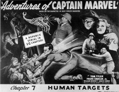 William 'Billy' Benedict, Frank Coghlan Jr., Louise Currie and Tom Tyler in Adventures of Captain Marvel (1941)