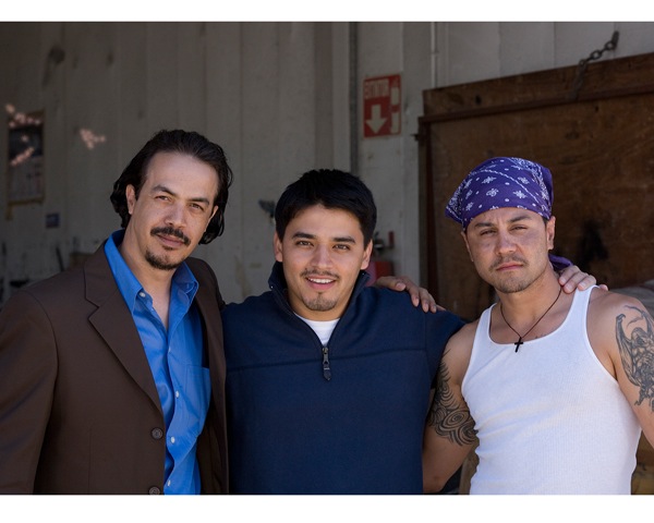 from left to right Julian Scott Urena, Douglas Spain, Justin Huen on the set of 