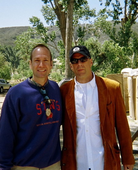 Vern Urich with Bruce Willis at the opening of the Painted Turtle Camp