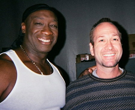 Vern Urich with Michael Clarke Duncan on the set of THE GEORGE LOPEZ SHOW.