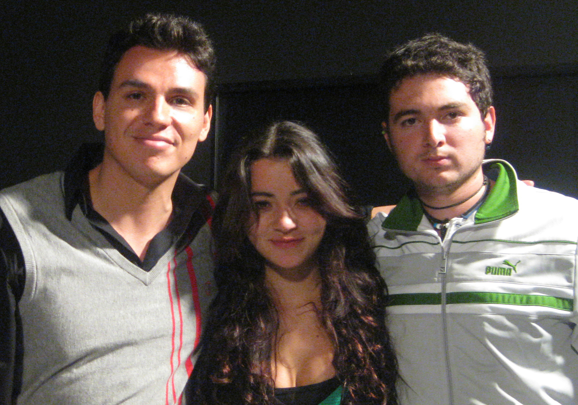 Director Andres Useche, actors Tatiana Hurtado and Sergio Naranjo at the end of casting sessions for Aun Aqui.