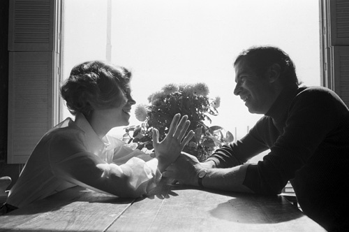 Jane Fonda at home with husband Roger Vadim