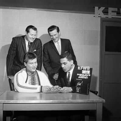Ritchie Valens and Bob Keane at KFWB radio station 01-21-1959