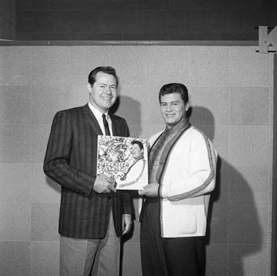 Ritchie Valens and Bob Keane at KFWB radio station 01-21-1959