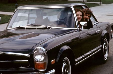 Karen Valentine and her husband Mac McLaughlin in her 1970 Mercedes 280 SL