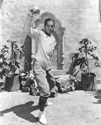 Rudolph Valentino at fencing practice
