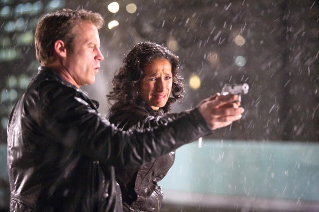 Still of Mark Valley and Indira Varma in Human Target (2010)