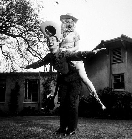 Mamie Van Doren and band leader, Ray Anthony, 1957.