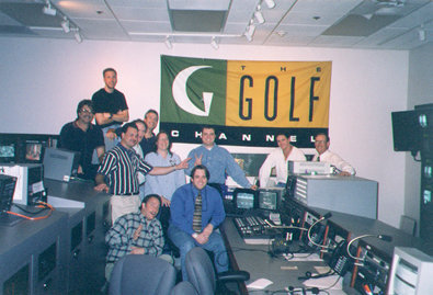 Golf Channel crew in the control room, 1999.