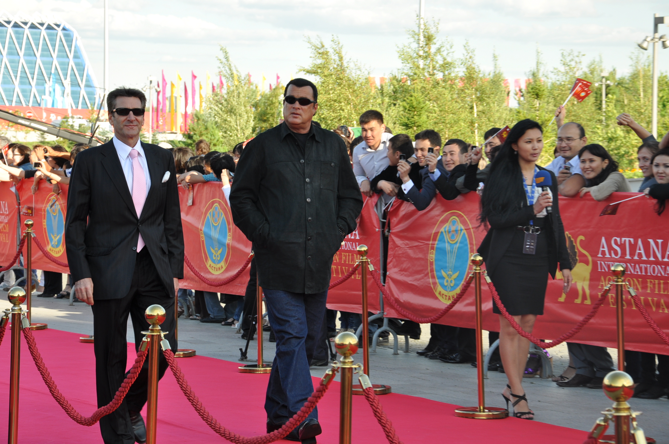Bob Van Ronkel and Steven Seagal in Astana, Kazakhstan.