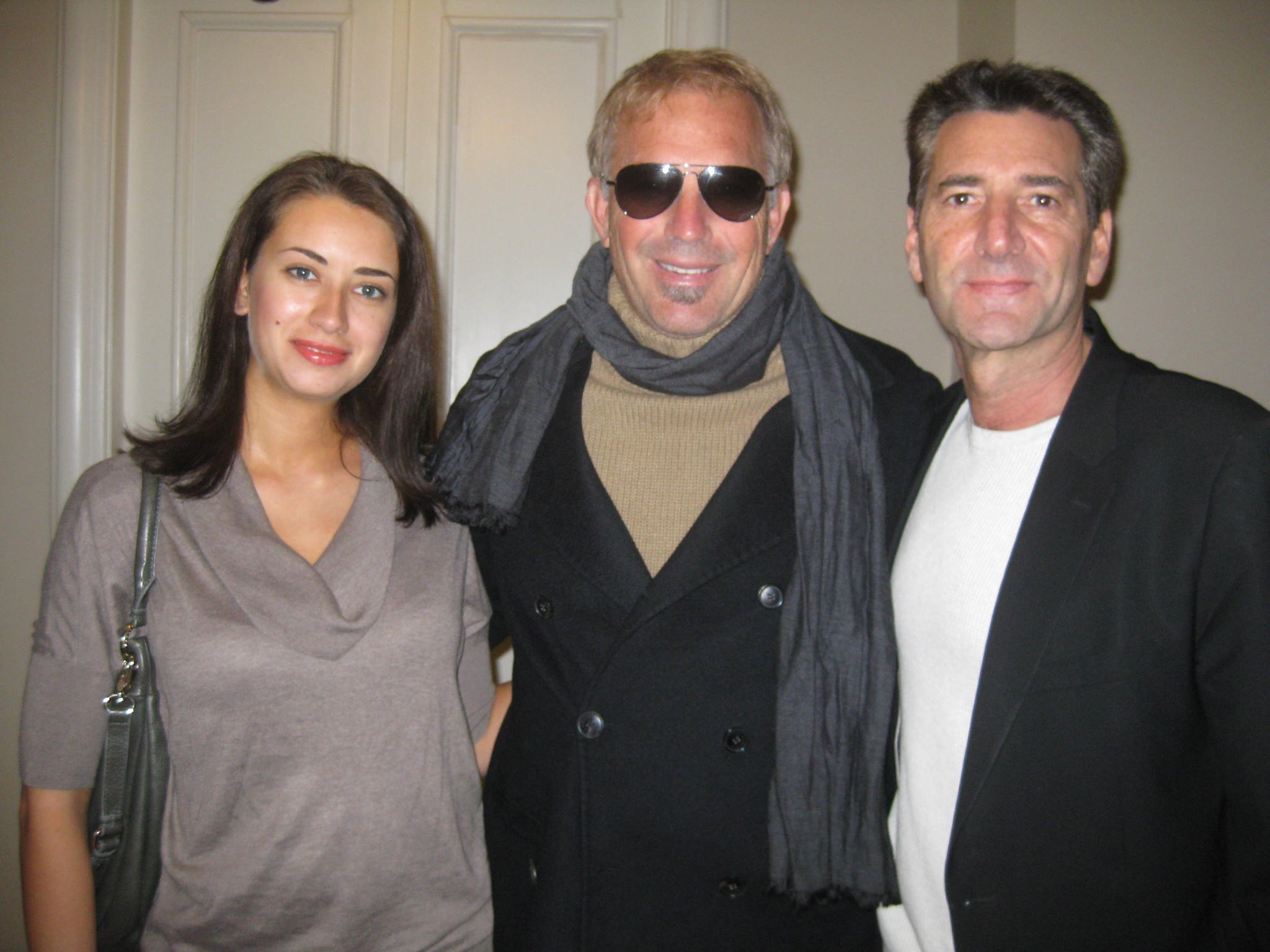 Bob Van Ronkel, Kevin Costner and Marsha Legostayeva in Saint Petersburg, Russia.