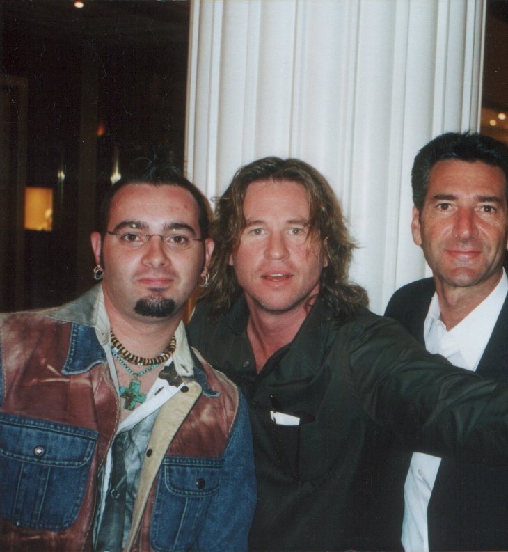 Bob Van Ronkel, Chris Kirpatrick and Val Kilmer in Cannes, France.