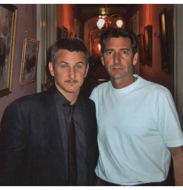 Bob Van Ronkel and Sean Penn at the National Hotel in Moscow, Russia.