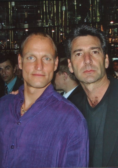 Bob Van Ronkel and Woody Harrelson in Moscow, Russia, 2001.