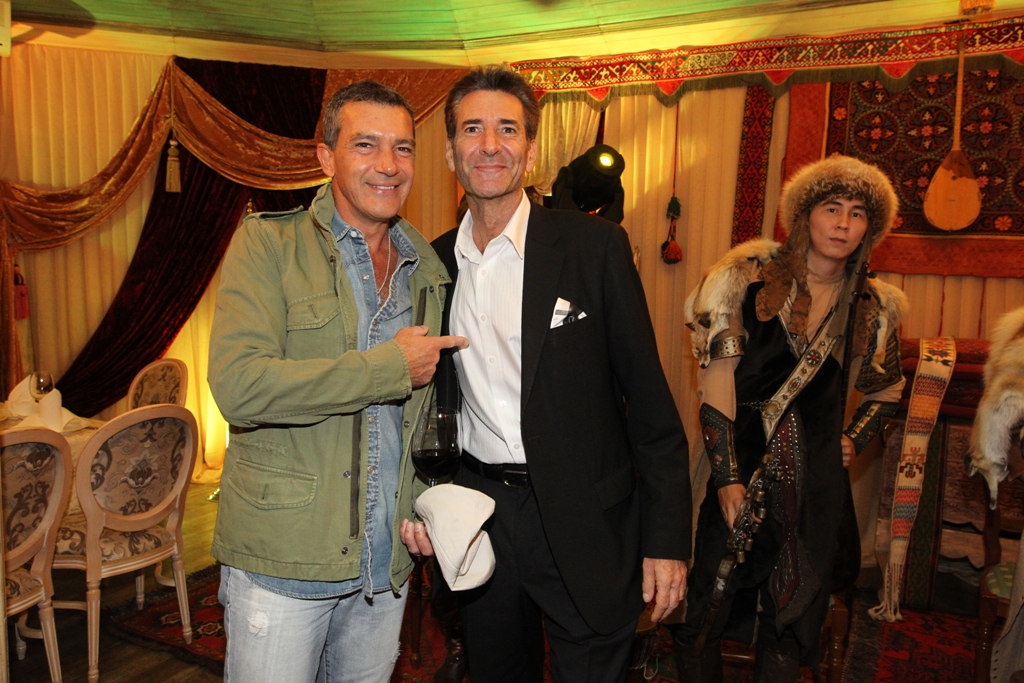 Bob Van Ronkel and Antonio Banderas in Almaty, Kazakhstan 2013