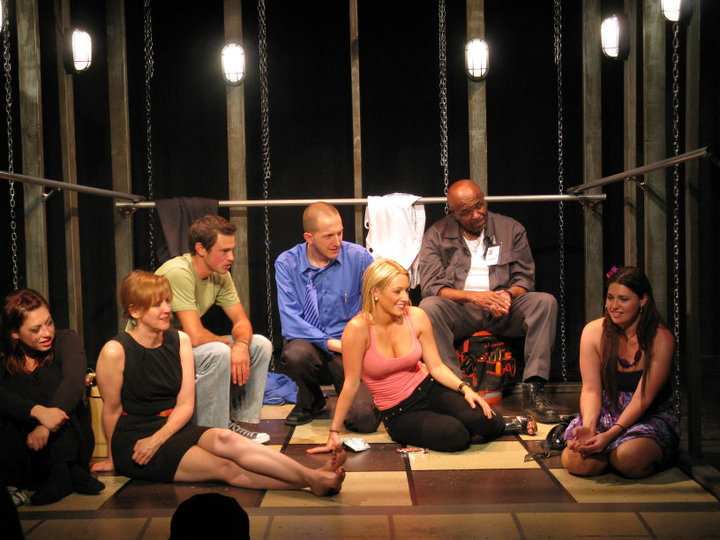 Publicity Still from the play ELEVATOR. (Los Angeles Times: http://latimesblogs.latimes.com/culturemonster/2010/08/elevator-elevates-a-familiar-premise.html)